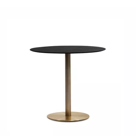 Brass Round Indoor Table Black